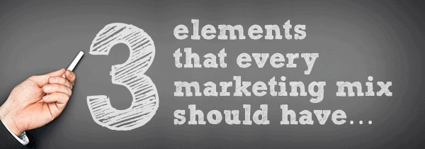 Three elements that every marketing mix should have…